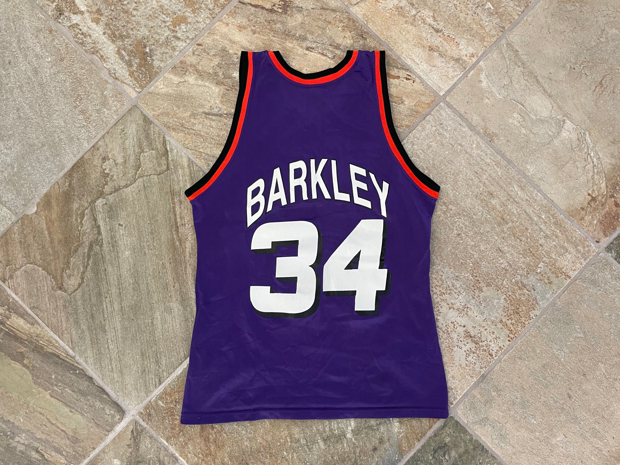 Vintage CHARLES BARKLEY Phoenix Suns Purple CHAMPION Jersey Size 40 (M) USA  Made