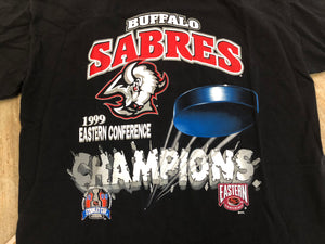 Vintage Buffalo Sabres 1999 Stanley Cup Goat Head Hockey Tshirt, Size XL
