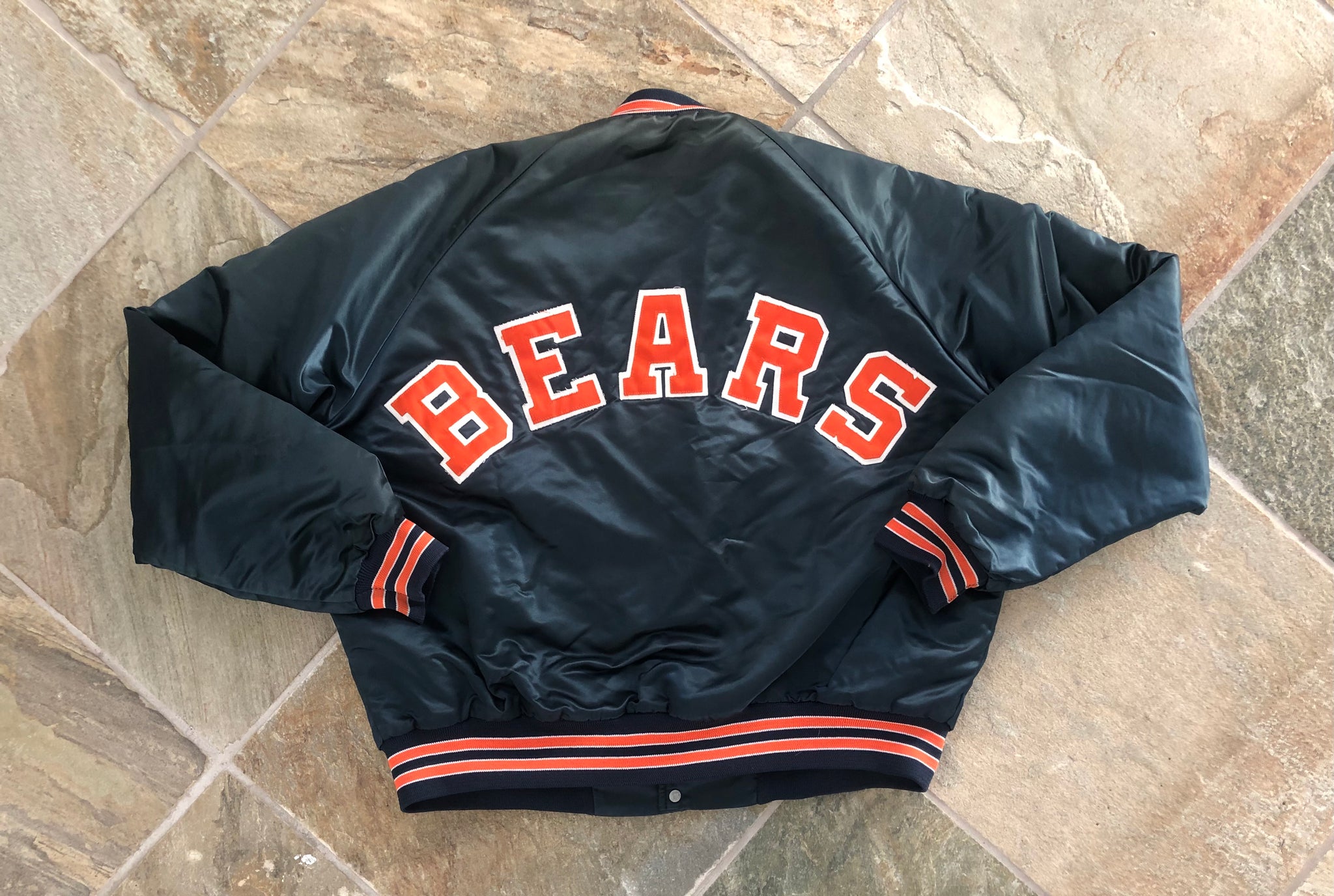 Vintage Chicago Bears Chalk Line Satin Football Jacket, Size XL 