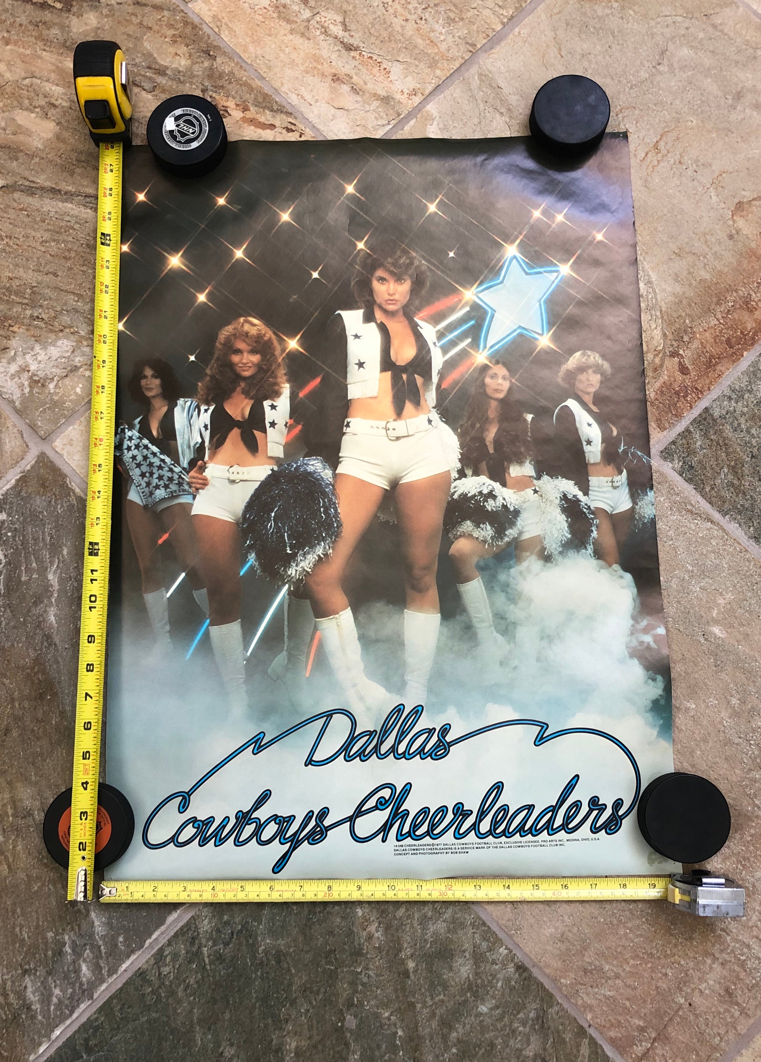 Vintage 1970s Dallas Cowboys Cheerleaders Football Poster ### – Stuck In  The 90s Sports