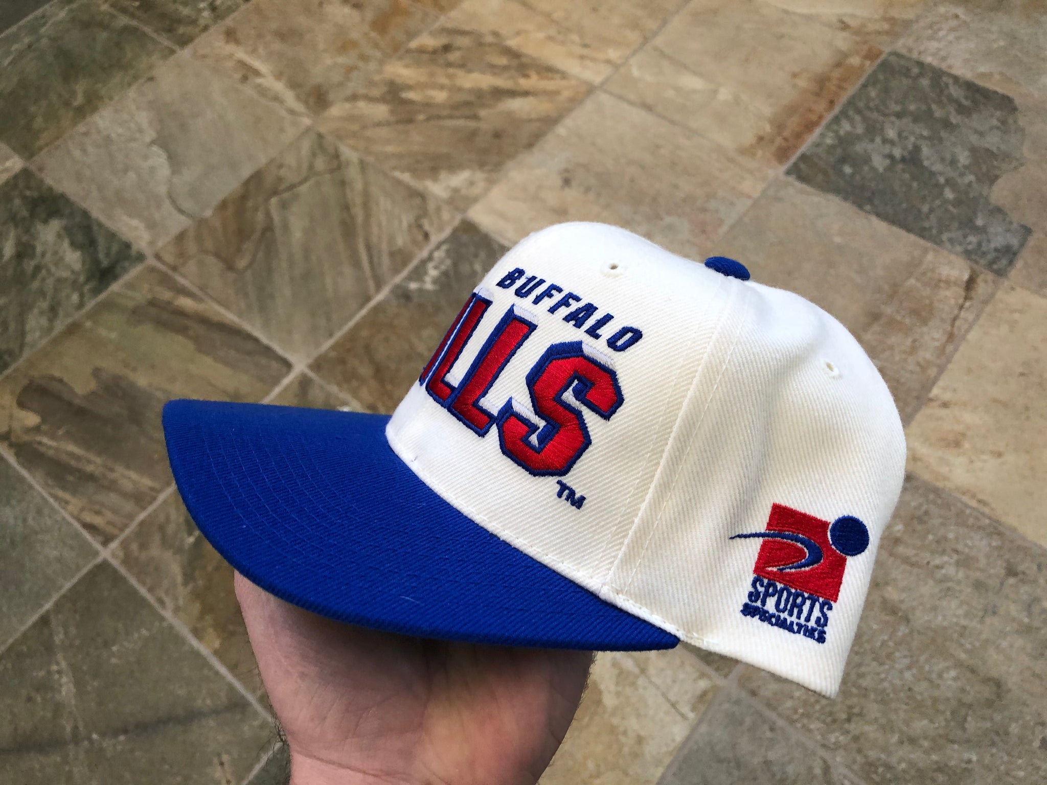 Buffalo Bills AJD Snapback Script Hat Cap Vintage 90s