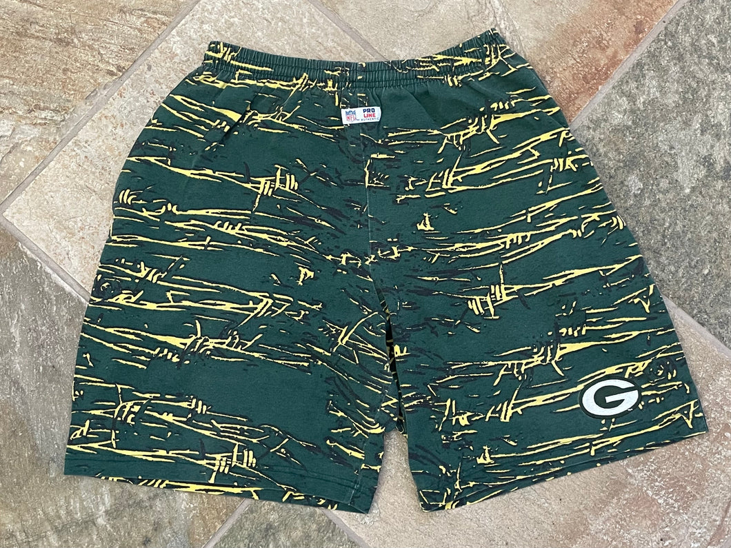 Vintage Green Bay Packers Zubaz Football Shorts, Size Large