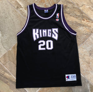 Vintage Sacramento Kings Jon Barry Youth Champion Basketball Jersey, Size XL 18-20
