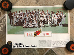 Vintage San Francisco Giants 1978 Baseball Poster
