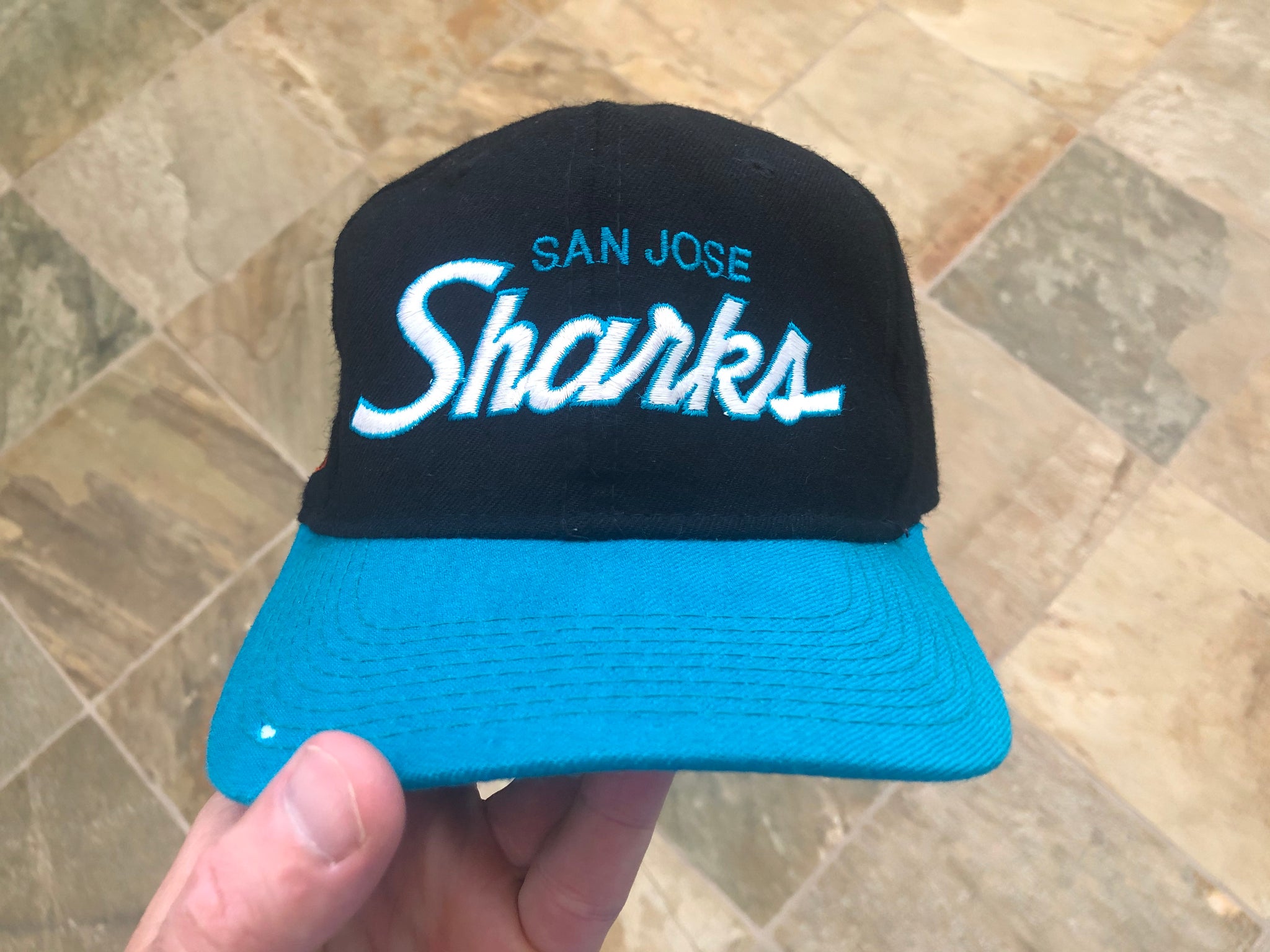 Vintage San Jose Sharks Sports Specialties Wool Script Hockey Hat