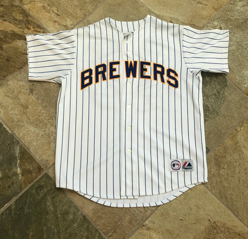 Vintage Milwaukee Brewers Prince Fielder Majestic Baseball Jersey, Size Large