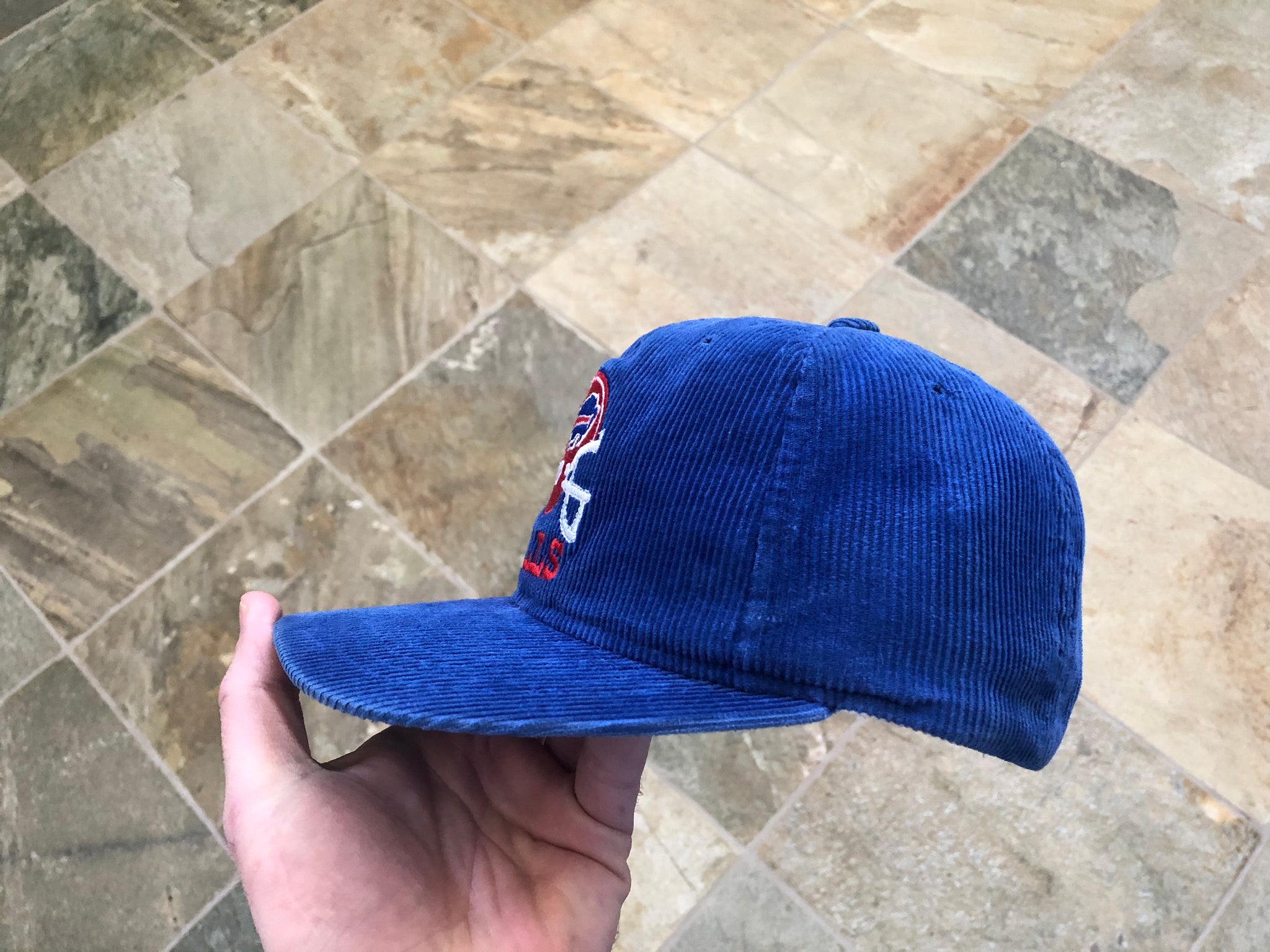 Vintage Buffalo Bills Ted Fetcher Corduroy Snapback Football Hat