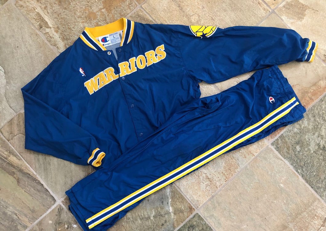 Vintage Golden State Warriors Champion Warm Up Basketball Suit Jacket, Size Large