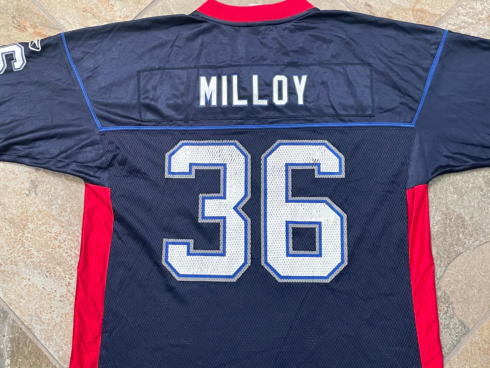 Vintage Buffalo Bills Lawyer Milloy 36 NFL Reebok Jersey 4XL 