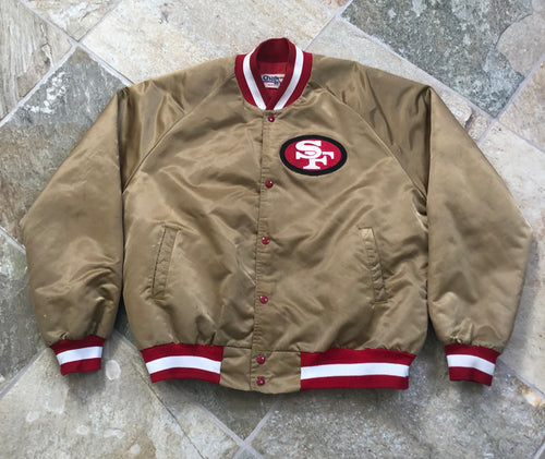 Vintage San Francisco 49ers Chalk Line Satin Football Jacket, Size XL