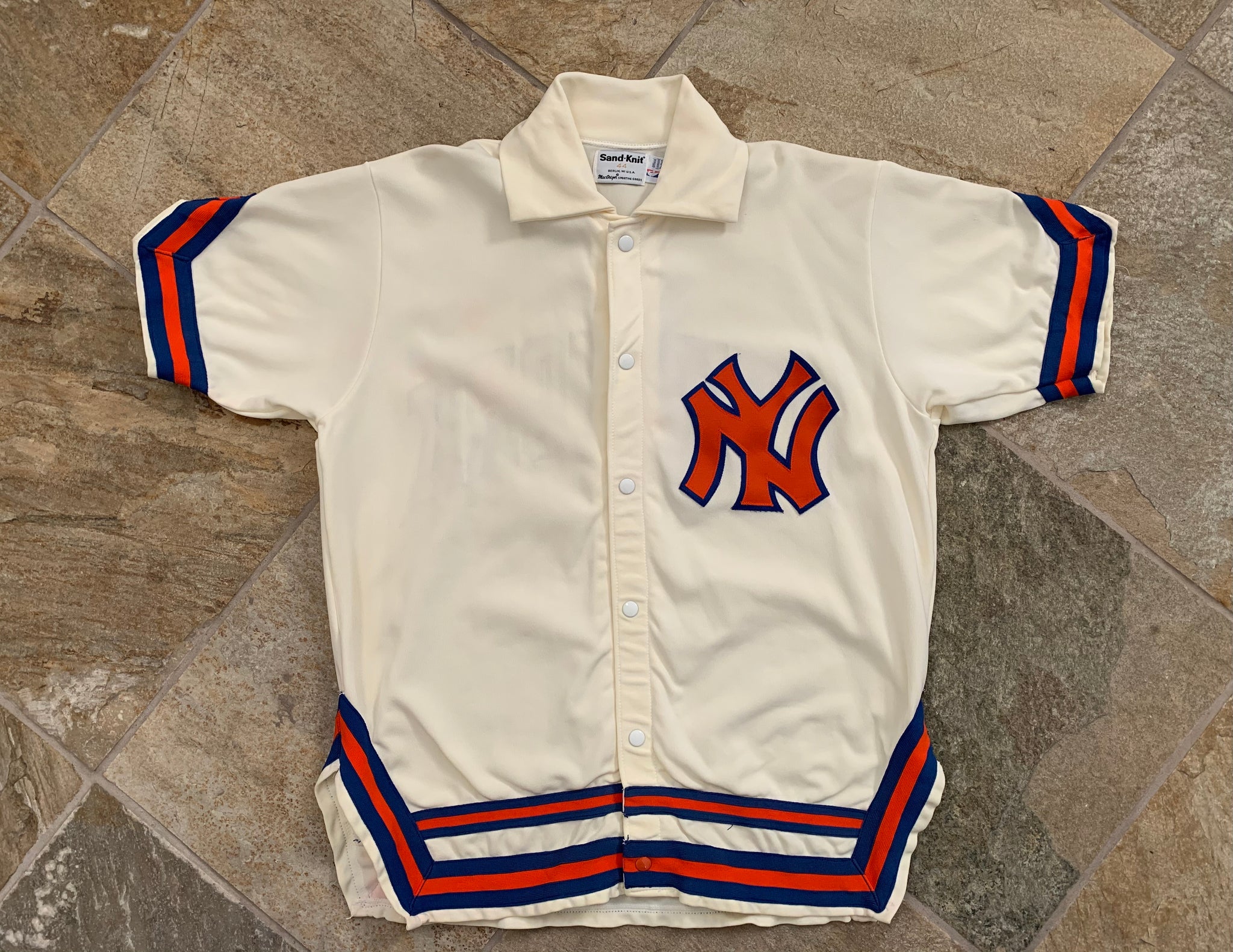 Vintage New York Knicks Sand Knit Warm up Basketball Jacket, Size