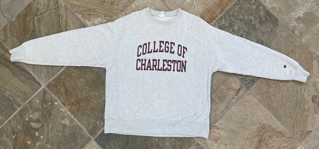 Vintage College of Charleston Cougars Champion College Sweatshirt, Size Large