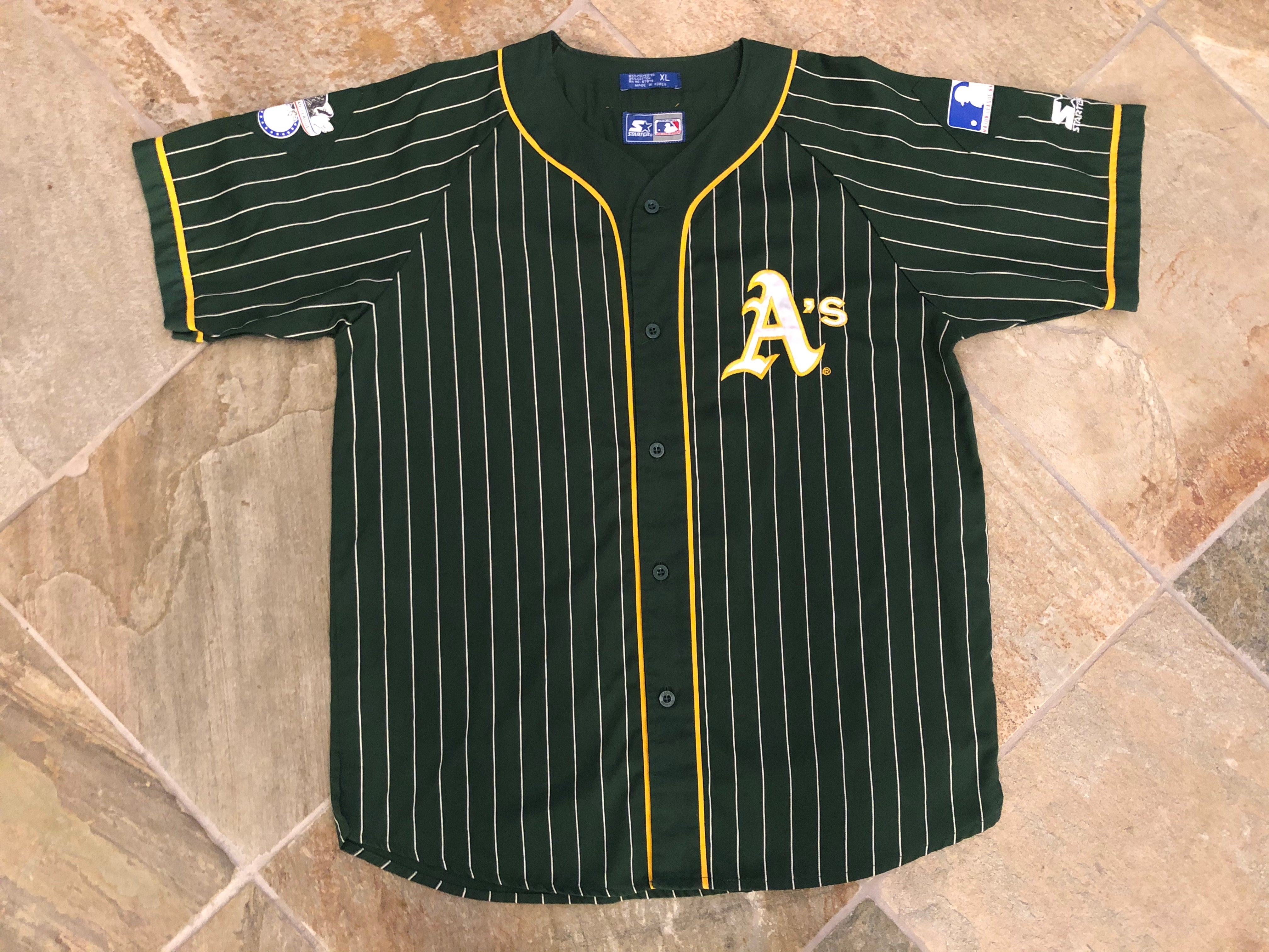 Vintage Oakland Athletics Pin Stripe Starter Baseball Jersey, Size XL –  Stuck In The 90s Sports