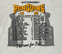 Load image into Gallery viewer, Vintage Pittsburgh Penguins 1992 Stanley Cup Hockey Tshirt, Size XL