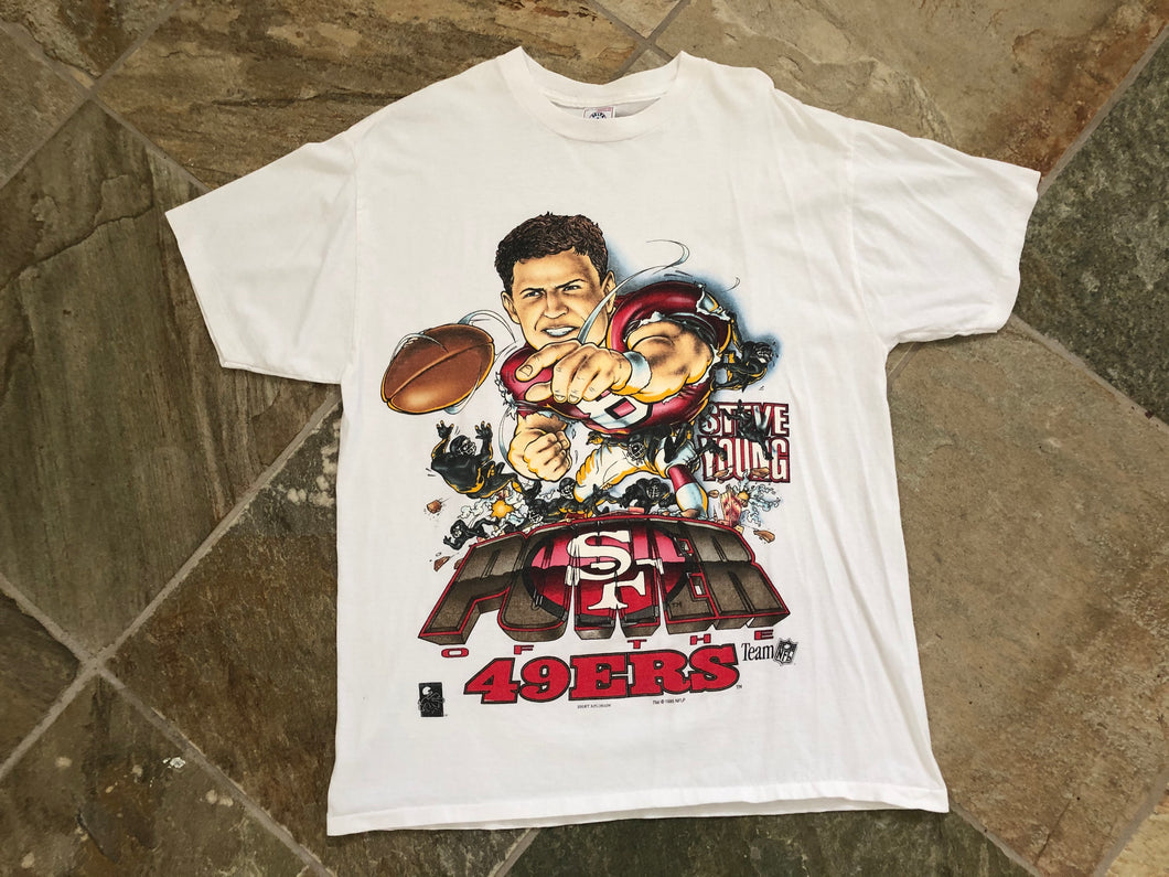 Vintage San Francisco 49ers Steve Young Shirt Explosion Football Tshirt, Size Large
