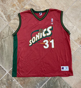 Vintage Seattle SuperSonics Brent Barry Champion Basketball Jersey, Size 48, XL