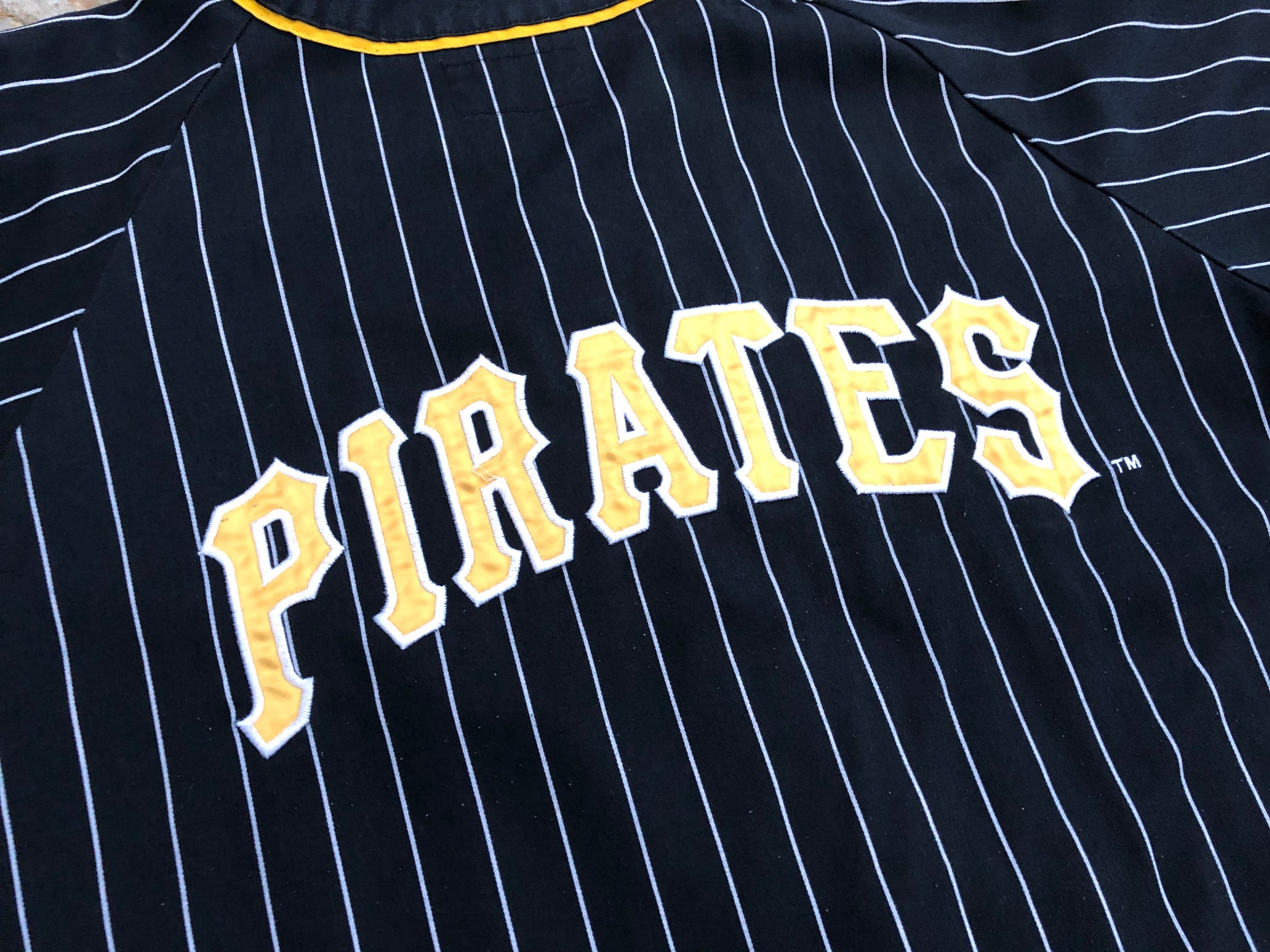 STARTER, Shirts, Vintage 9s Starter Pittsburgh Pirates Mlb Baseball  Jersey Black Red Gold