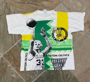 Vintage Boston Celtics Larry Bird Magic Johnson Basketball Tshirt, Size Medium