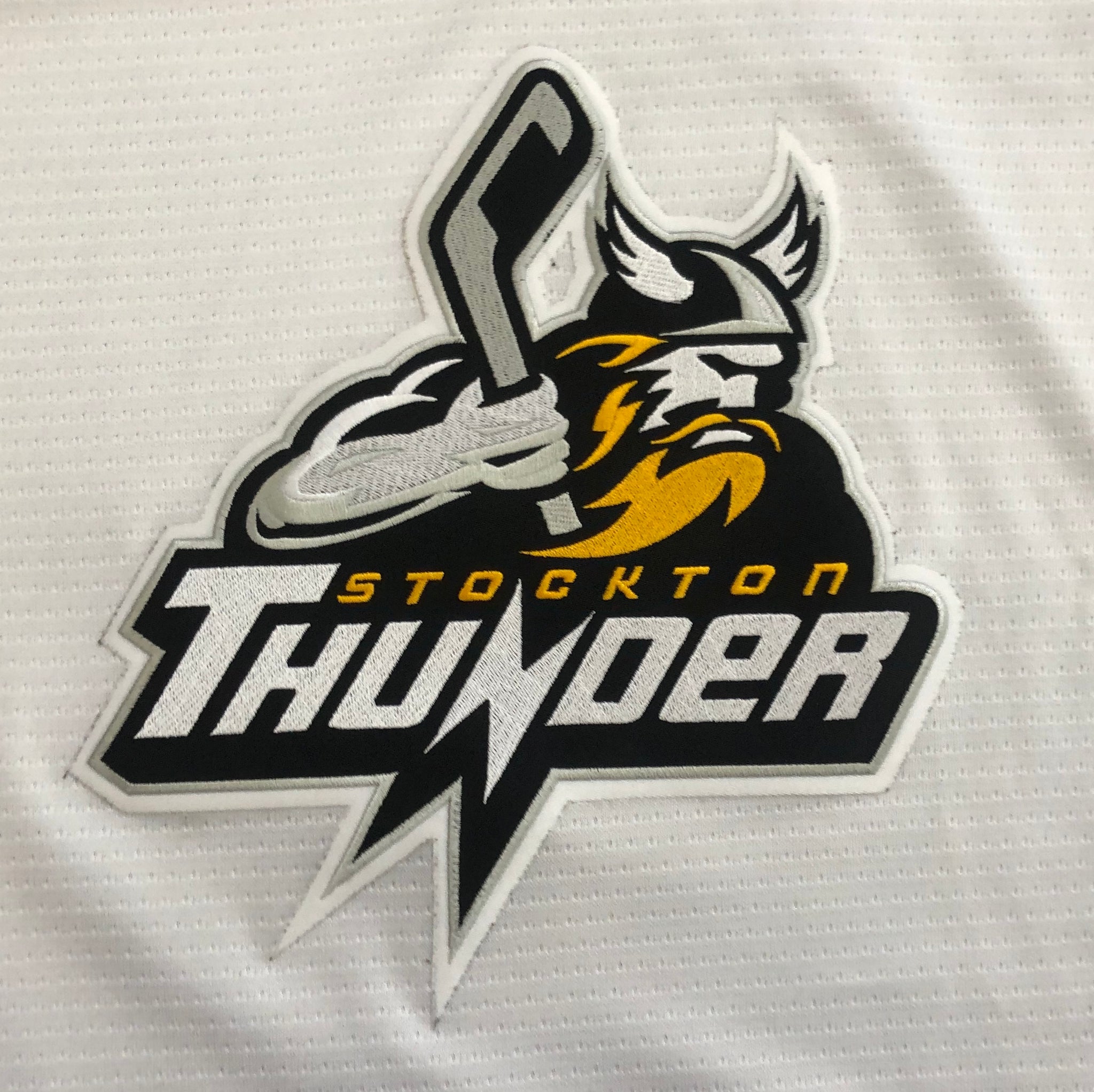 SP Sportswear Stockton Thunder ECHL Hockey Jersey Man XL White Canada Sewn  blank