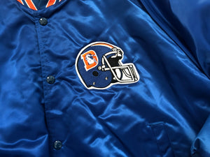 Vintage Denver Broncos Chalkline Satin Football Jacket, Size XL