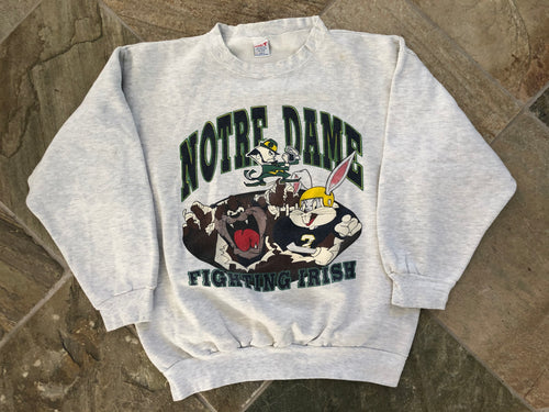 Vintage Notre Dame Fighting Irish Looney Tunes College Football Sweatshirt, Size Large