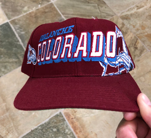 Vintage Colorado Avalanche Sports Specialties Grid SnapBack Hockey Hat