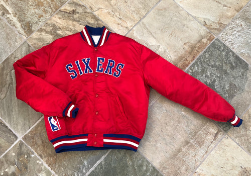Vintage Philadelphia 76ers Starter Satin Basketball Jacket, Size XL