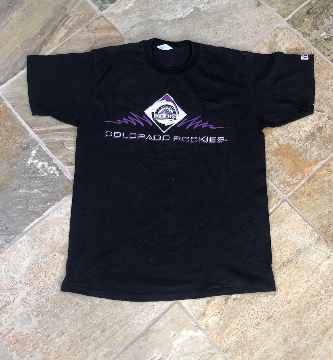 Vintage Colorado Rockies Logo 7 Baseball Tshirt, Size Large