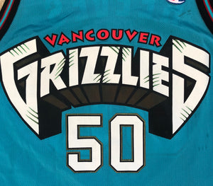 Vintage Vancouver Grizzlies Bryant Reeves Champion Basketball Jersey, Size 40, Medium