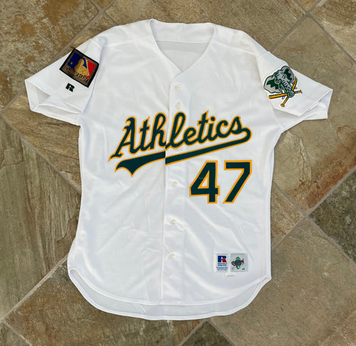 Vintage Oakland Athletics Miguel Jimenez Game Worn Russell Athletic Baseball Jersey, Size 46, XL