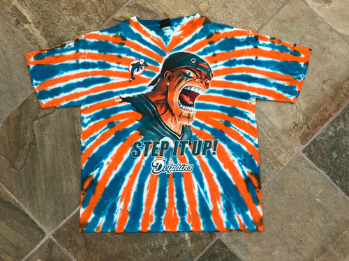 Vintage Miami Dolphins Liquid Blue Tie Dye Football Tshirt, Size XL