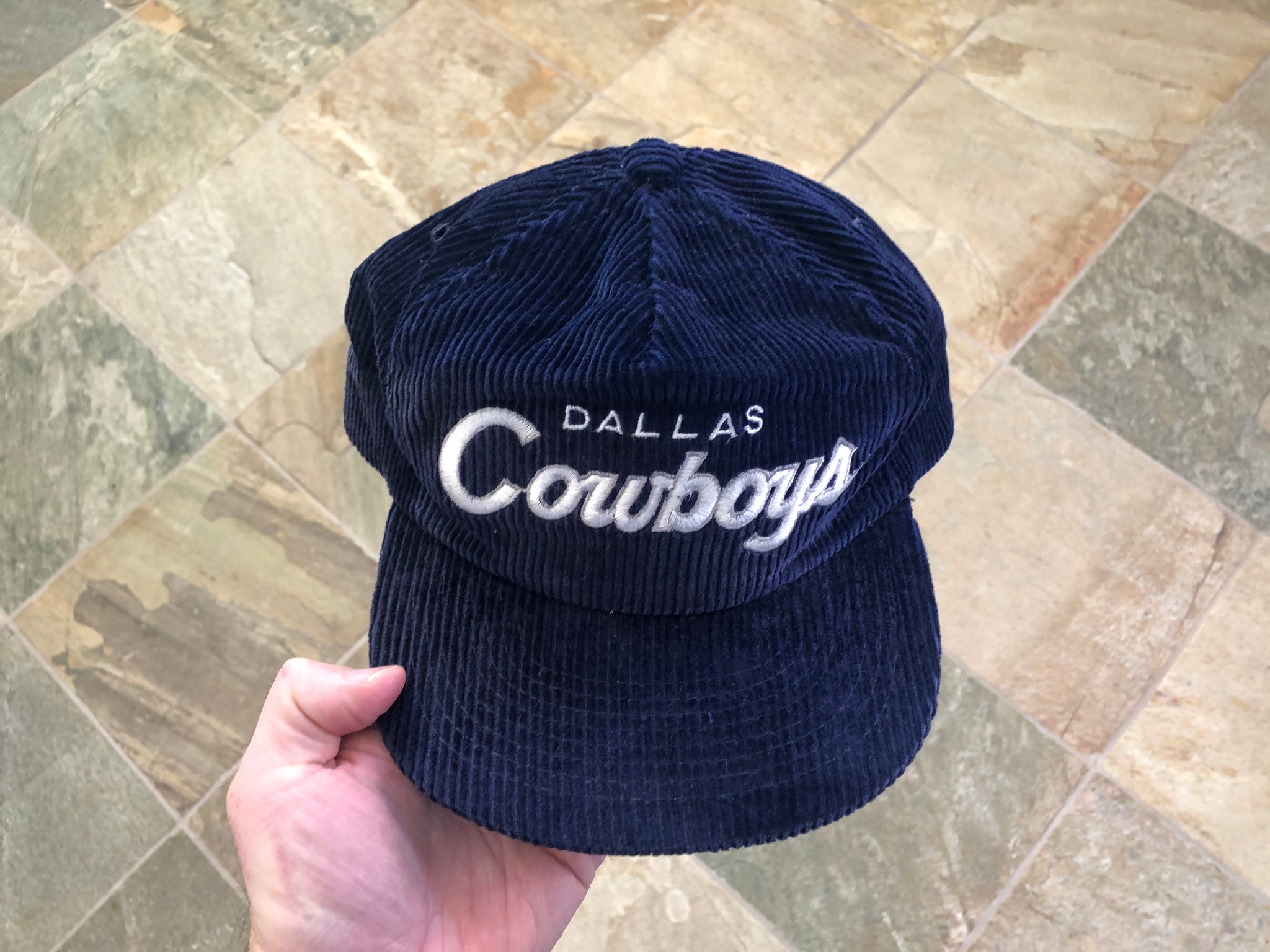 Vintage 1990's Dallas Cowboys SPORTS SPECIALTIES 'Script' Wool Snapbac