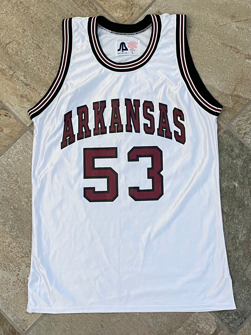 Vintage Arkansas Razorbacks Game Worn Basketball College Jersey, Size Large