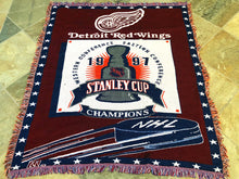 Load image into Gallery viewer, Vintage Detroit Red Wings 1997 Stanley Cup Champions NHL Hockey Blanket ###