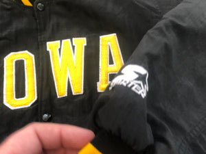 Vintage Iowa Hawkeyes Starter Bomber College Jacket, Size Medium