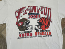 Load image into Gallery viewer, Vintage Cincinnati Bengals SF 49ers Super Bowl XXIII Football Tshirt, Size XL
