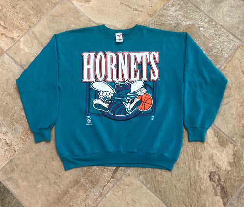 Vintage Charlotte Hornets Crewneck Basketball Jacket, Size XL