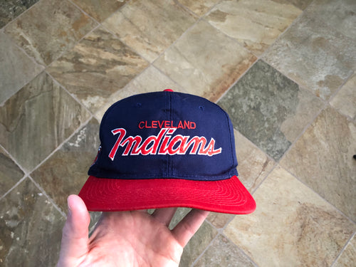 Vintage Cleveland Indians Sports Specialties Script Snapback Baseball Hat