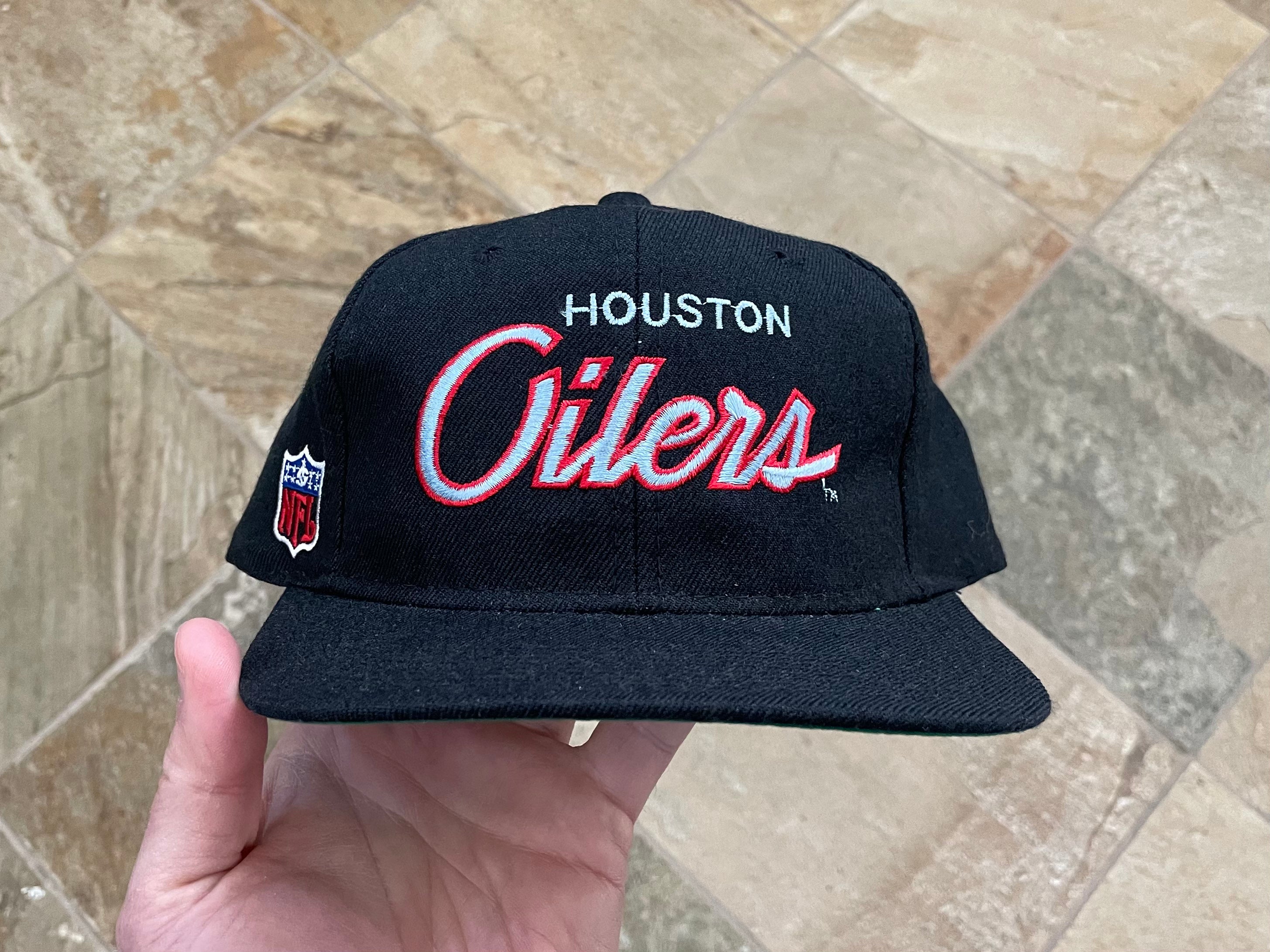 90's Houston Oilers Sports Specialties Script NFL Snapback Hat – Rare VNTG