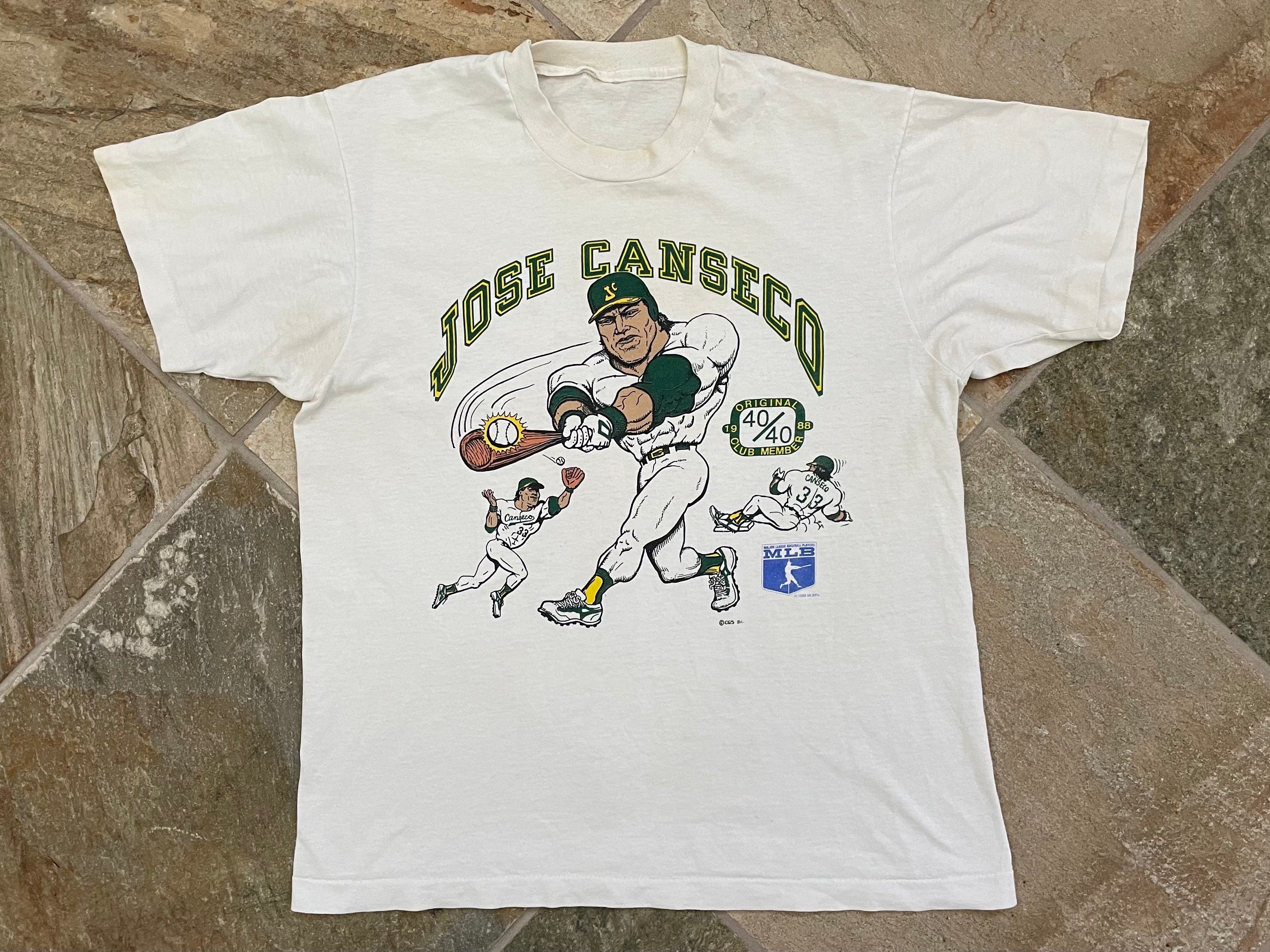 Vintage 90's Oakland A's Athletics Baseball Caricature White T-Shirt