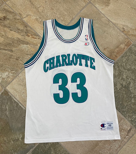 Vintage Charlotte Hornets Alonzo Mourning Champion Basketball Jersey, Size 48, XL