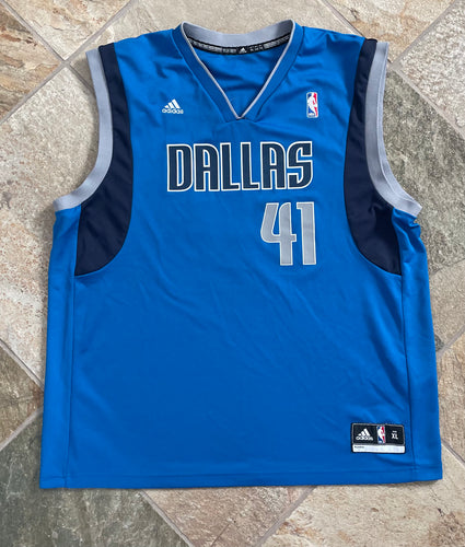 Dallas Mavericks Dirk Nowitzki Adidas Basketball Jersey, Size XL