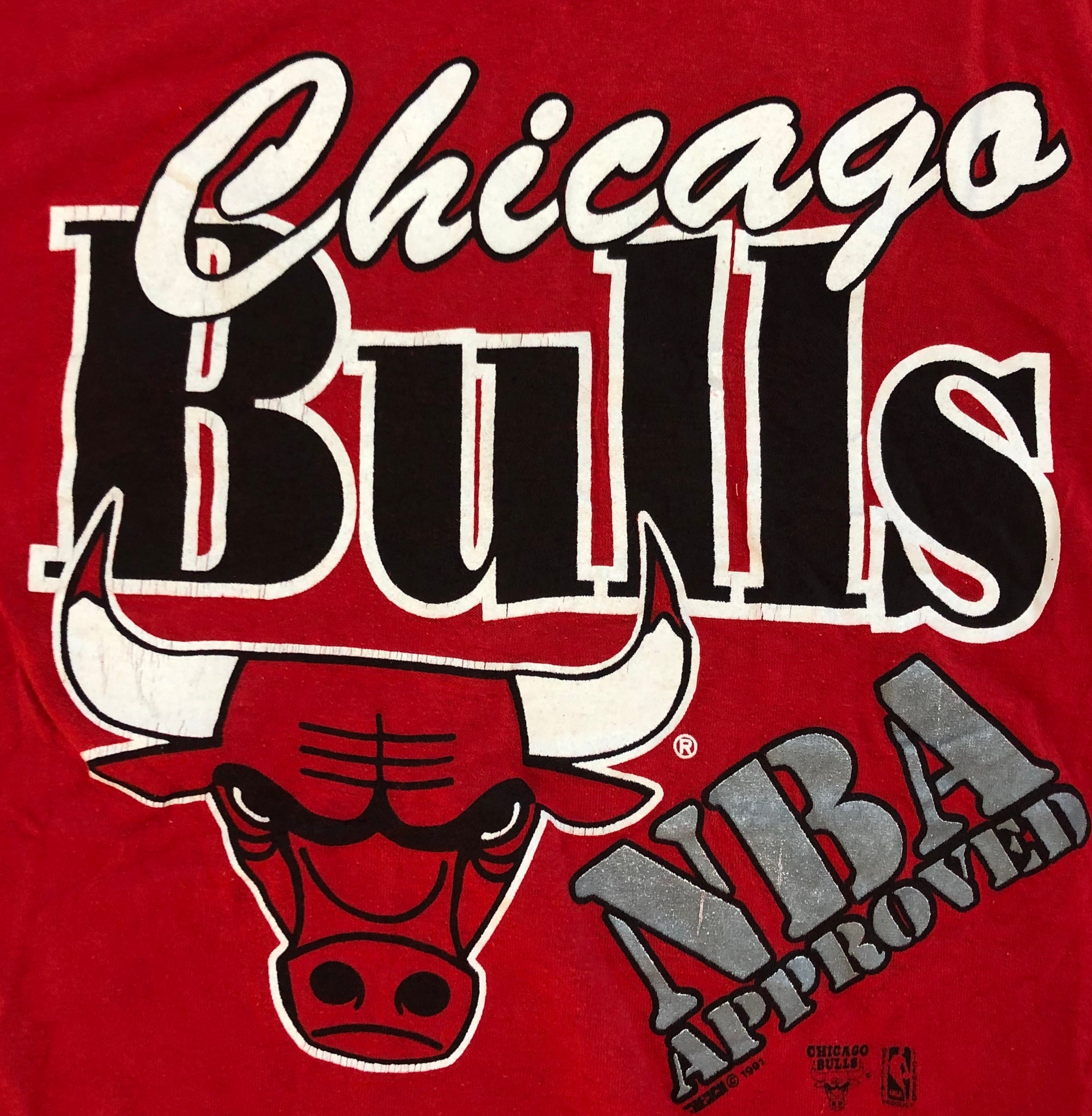 Vintage 90s Chicago Bulls Baseball Jersey NBA Button Down 