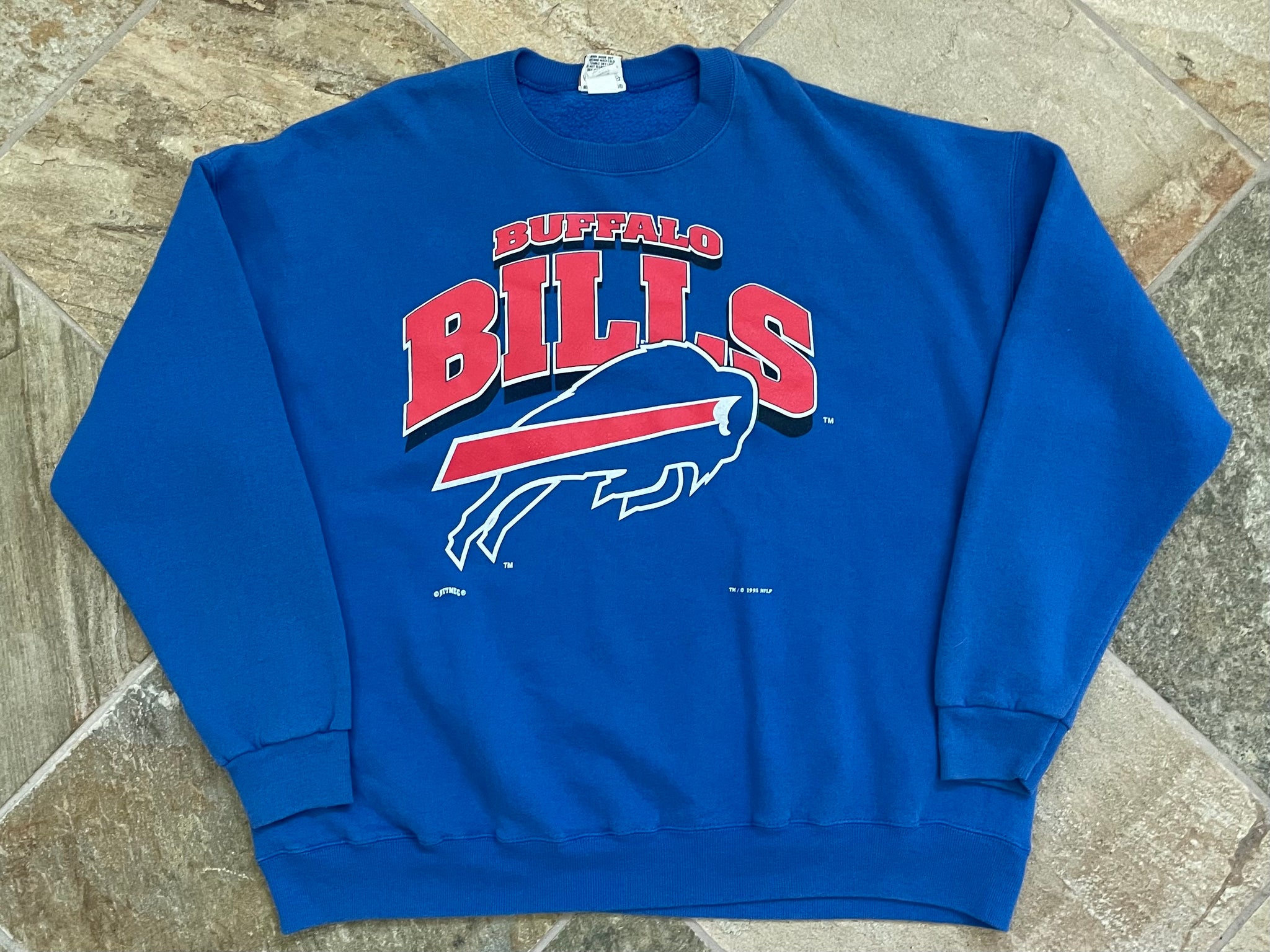 90's Buffalo Bills Trench NFL Crewneck Sweatshirt Size Small – Rare VNTG