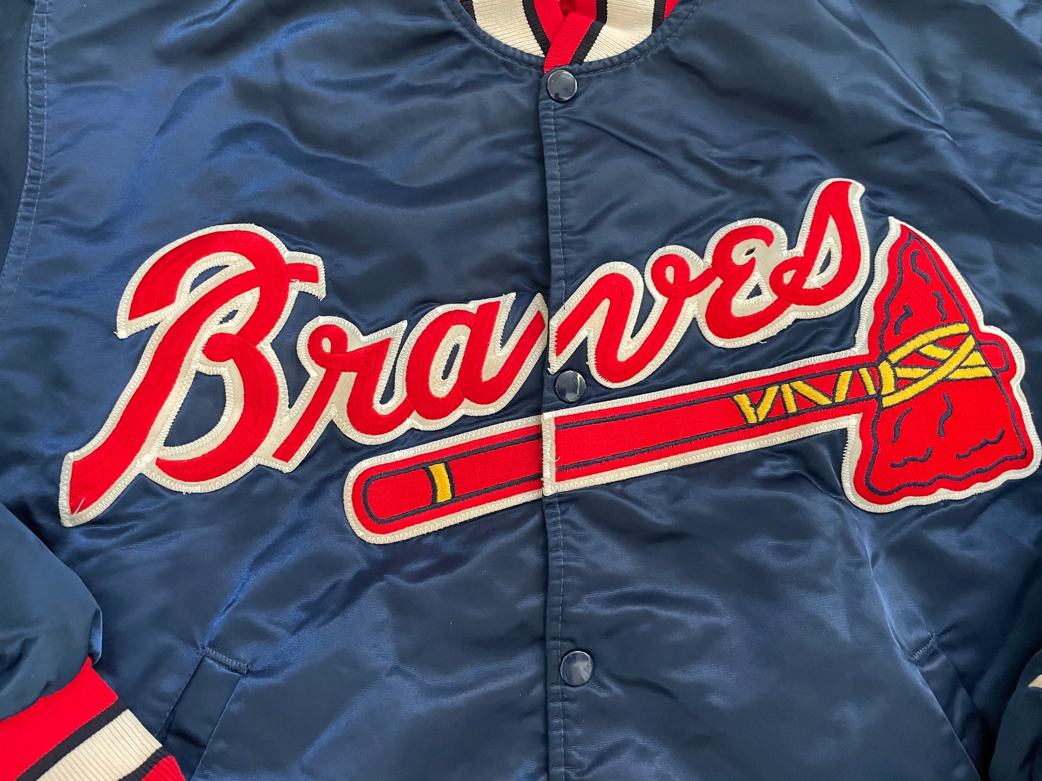 Vintage 90s Atlanta Braves Starter MLB Baseball Coat Jacket Large