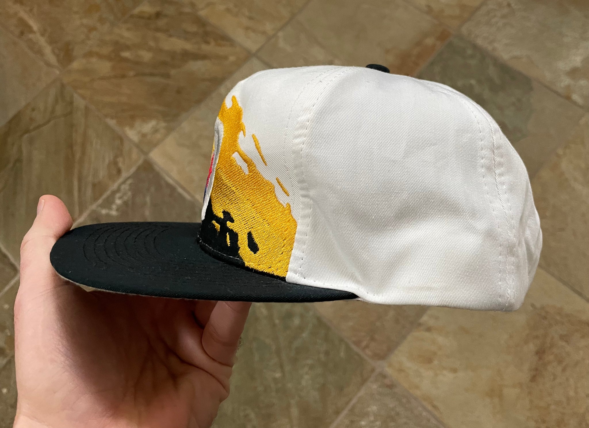 Vtg Pittsburgh Steelers Logo 7 Yellow NFL Snapback Hat