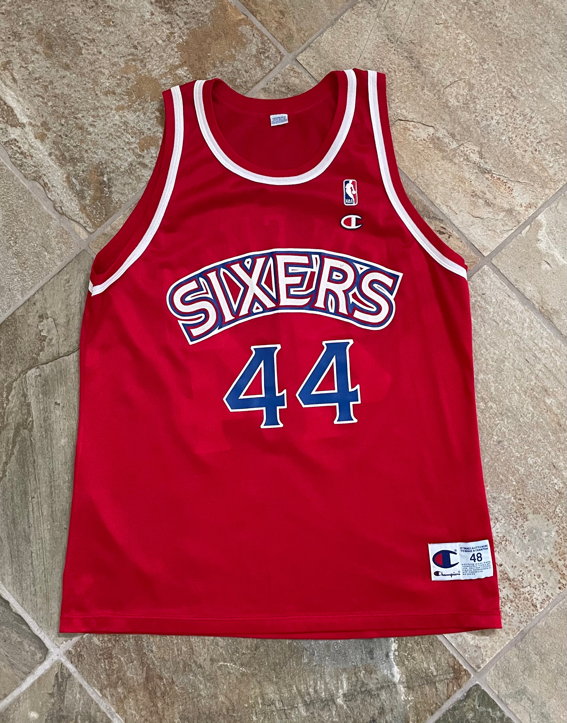 Vintage Derrick Coleman Philadelphia 76ers Champion Basketball