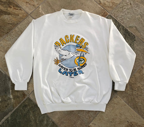 Vintage Green Bay Packers Stork Football Sweatshirt, Size Medium