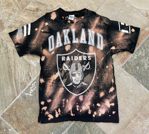 Vintage Oakland Raiders Pro Player Bleached Football Tshirt, Size Large