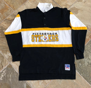 Vintage Pittsburgh Steelers Nutmeg Football Polo Tshirt, Size XL